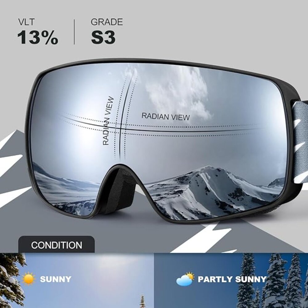 Kids Ski Goggles Snowboard Age 8-16 - Picture 3 of 6